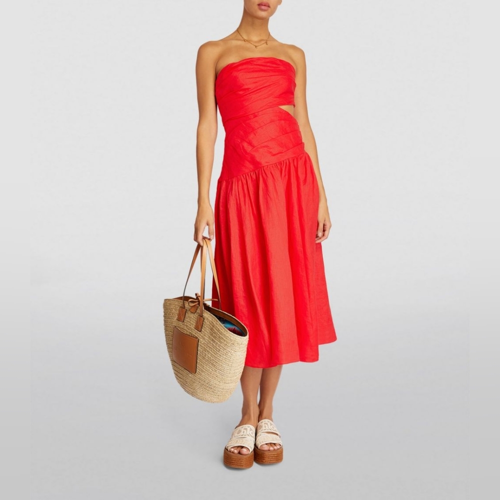 Zimmerman Strapless Lyre Midi Dress (0)size 4